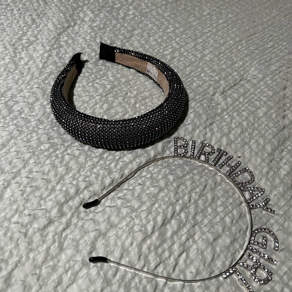 Black Rhinestone Celebration Headband Set